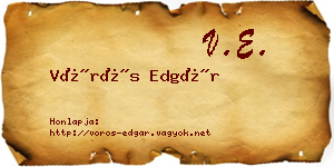 Vörös Edgár névjegykártya